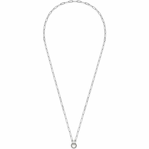 JEWELS BY LEONARDO Halskette Clip & Mix Moda • lange Kette aus silberfarbenem Edelstahl • längliche Ketten-Glieder und Ring für Charms Anhänger • 80 cm Länge • Schmuck Geschenk für Frauen • 023344