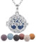 EUDORA Harmony Ball Lebensbaum Aromatherapie Kette Damen Aroma Diffusion Halsketten Frauen Aroma Oel Diffuser Charme Anhänger Yoga Meditations Schmuck Geschenke für Mutter Oma Lavaestein 7PCS, 24