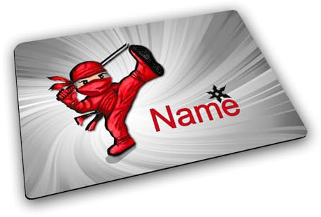 Textil Tischset mit Name/Gummirückseite/Platzdeckchen Platzset/personalisiert (Ninja)