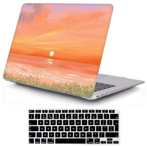 MOKASE Hülle Kompatibel mit MacBook Air 15 Zoll 2026 2025-2023 M5 M4 M3 M2 A3448 A3241 A3114 A2941 mit Liquid Retina-Display, Schlankes Hartschalenetui aus Kunststoff & Keyboard Cover, Sunset Orange