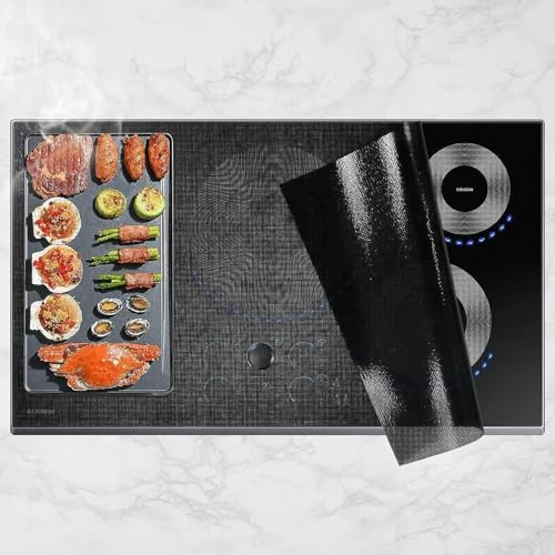 Induktionsmatte,Induktionsschutzmatte, Herdabdeckplatte, Herdabdeckung Induktionsfeld, Induktionsmatte, Herdplatten Abdeckungen, Multifunktionale Silikonmatten (Transluzent, 61x53cm)