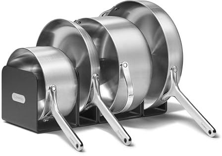 Caraway Stainless Steel Cookware Set (12 Piece) - 5-Ply Stainless Steel Pots & Pans - Includes Fry Pan, Sauce Pan, Sauté Pan, Dutch Oven, & Storage - Non Toxic, PTFE & PFOA Free