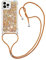 IMIRST Lanyard Case Compatible with iPhone 13 Pro Bling Liquid Glitter Silicone Shell Shockproof Kawaii Cover with Cord Necklace Case for Apple iPhone 13 Pro. LP Love Gold