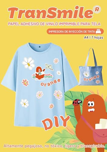 TRANSMILE-Papel de transferencia sin térmico que brilla en la oscuridad, sin necesidad de planchar, transfer paper para manualidades de adultos y niños(7 colores mix, A4)-ES-smile-Mix-7