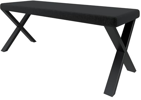 FURNISTAR Bank Akiko Metal X - Eckbankgruppe für Ihrem Esszimmer, Küche modern, Sitzecke, Essecke. Perfekt für Küche, Büro und Rezeption. Solide und Starke Verarbeitung. (128x44-Inari100)