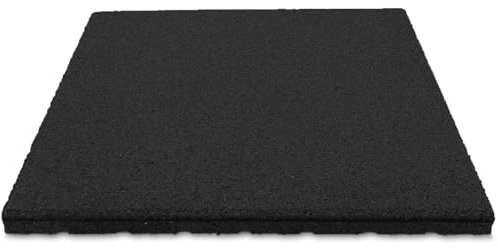 Fallschutzmatte CAPTURA - für außen und innen geeignet - 50x50 cm Größe - stoßdämpfend und rutschhemmend - Drainage an der Unterseite - Stärke 35 mm / 1m Fallhöhe - Schwarz 1 Stück