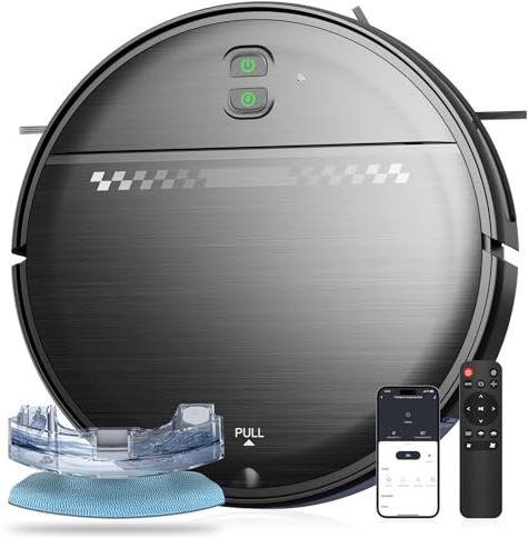 MANVN Robot Vacuum and Mop Combo, Robot Vacuum with Wi-Fi/APP, Self-Charging Robot Vacuum and Mop Ultra Slim Quiet, Ideal for Hard Floor, Pet Hair and Daily Cleaning