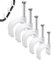 500 Stk Kabelschellen Nagelschellen Set Kabelklemmen halter Wand zum schrauben Kabelbefestigung Halterunge Cable Clips mit Eingestecktem Nagel für Wall Wire Starkstromkabel 5 Größe 4,6,8,10,12mm(Weiß)