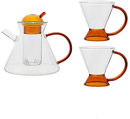 Carafe Eau Théière de théière de théière de verre Cuisine Pichets d'eau Pichets à eau résistant à la chaleur Thé de verre transparent à haute température avec filtre Pichet à Thé Glacé