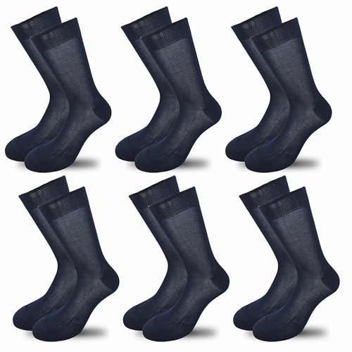 LEON D'ORO Calze Uomo Cotone Corte 6 Paia Calze Uomo Filo di Scozia Made in Italy Calzini Corti (IT, Numero, 43, 44, Regular, Regular, Blu 6 Paia Costa)