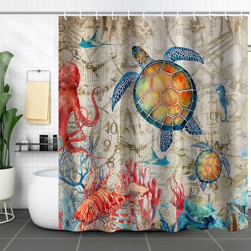 FAIRYGATE Duschvorhang Kinder Tiere Duschvorhang Badewanne Duschvorhänge Anti Schimmel Textil Vorhang Badezimmer Waschbar Wasserabweisend mit 12 Duschvorhangringen 180 x 180 cm B9309