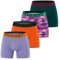 INNERSY Boxer Homme Coton Ceinture Large Calecon avec Ouverture sous-vêtement Sport Coloré Lot de 4 (L, Multicolore Brillant)