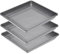 Sottovaso per piante, 3 pezzi, grigio, in plastica, quadrato, per il giardinaggio, 25 x 25 cm