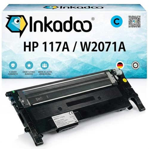 Inkadoo Kompatibel Toner für HP W2071A / 117A XL Cyan Color Laser MFP 178 nw Color Laser MFP 179 fnw Color Laser MFP 179 fwg ca. 1.300 Seiten Tonerkartusche, Tonerpatronen, Drucker Toner