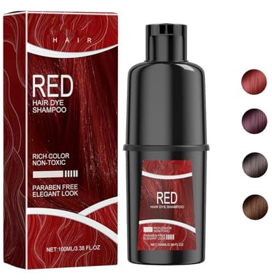 Mikabila (Red)100ml Shampoo für Rot Haar,Instant Hair Shampoo Haarfarbe Shampoo für Rot Haar,Natural Hair Dye Shampoo,Natürliche Rot Haarfarbe Shampoo 3 in 1 für Männer & Frauen