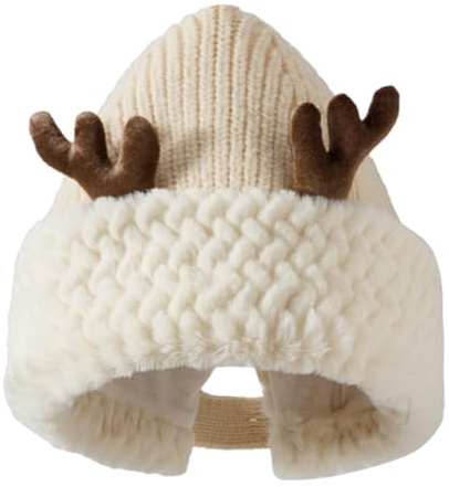 Rentier Geweih Mütze - Weihnachten Hahnrei Strickmütze - Weihnachten Warme Strickmütze Rentier Geweih Mütze Für Den Winter, Und Weiche Strickmütze