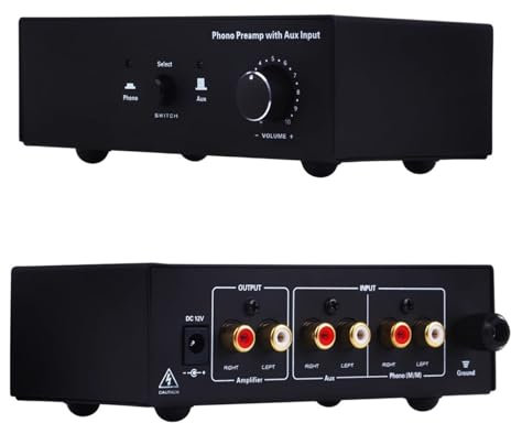 Vituord Phono-Plattenspieler-Vorverstärker, Audio-Vorverstärker Für Vinyl-Player, Mit Cinch-Eingang/-Ausgang, Einstellbare Lautstärke, Geräuscharm, Für Plattenspieler, Heim-Audio