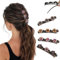 Miioto Pinces à Cheveux Tressés, 4 Pièces Pince Cheveux Sparkling Crystal Stone Braided Hair Clips, Barrette à Cheveux Double Couche, Pince a Cheveux Qui Brille,Dames et Filles (B)