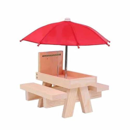 Jeenuuder Picknick-Tisch für Eichhörnchen mit , Futterspender für Eichhörnchen aus für den Außenbereich, niedlicher Futterspender + Struktur, B und einfach zu installieren