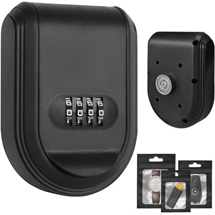 Schlüsseltresor mit Zahlencode, Wasserdichter Schlüsselsafe, Magnetisch Schlüsselbox, Schlüsseltresor Außen mit Wasserdichte Tasche, Schlüsselkasten für Ersatz Hau Schlüssel, Garagen, Schule, büro