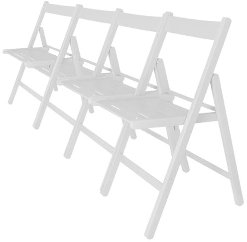 WELL HOME MOBILIARIO & DECORACIÓN - Pack 4 Sillas BAS en madera de haya, acabado blanco