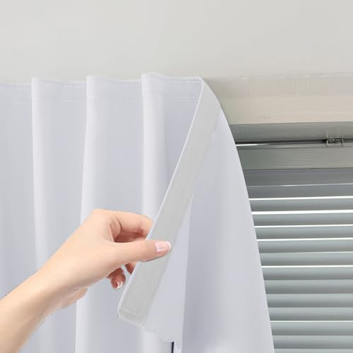 Sovtfides - Cortinas autoadhesivas portátiles con oscurecimiento, simples y fáciles de instalar, para habitación, ventana de cocina, aisladas térmicamente, oscurecimiento de habitación, cortinas