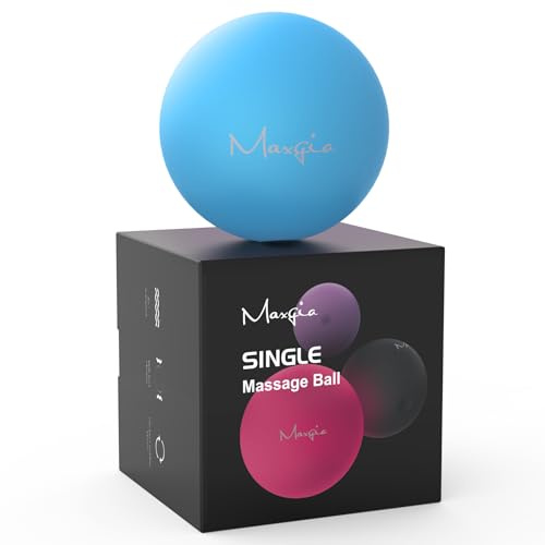 Maxgia Elektrisch Massageball Vibration,Faszienball Trigger Point Massage Ball Rücken,Nacken,5 Modi für Myofascial Release Schmerzlinderung, Muskelspannung (Blau)
