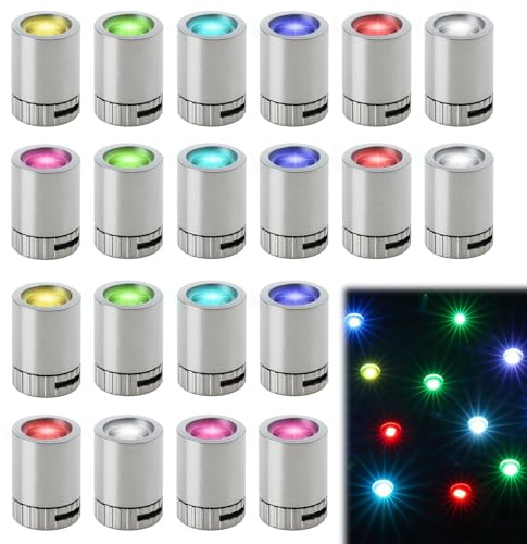 BOULESENM 20 Pièces Mini Led,Lampe LED Miniature avec Batterie,Led a Pile,Mini Led a Pile pour Décoration,pour Décoration de Fête, Construction de Modèles,Maison de Poupée(Lumière colorée)