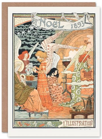 Artery8 Eugene Grasset Art Card Vintage Art Nouveau Newspaper Christmas Cover