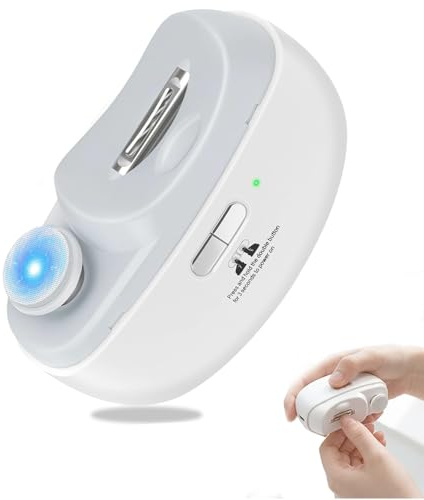 Electric Nail Clipper, Electric Toenail Clippers with Polishing, 2 Speeds, Dust Storage, LED Light, Electric Nail Trimmer for Seniors, Kids, Adults, Safe One-Handed Grooming