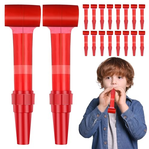 ORFOFE 20 Stück Party Zungensteckpfeifen aus Kunststoff mit Froschzunge Design Lustiges Aufziehspielzeug für Kinderparty und Outdoor Reptilien Gastgeschenke
