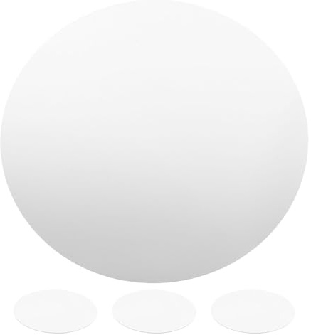 SMASOLO Plateaux de Service Ronds en Miroir Acrylique Argenté, 4 Pièces, Diamètre 20 Cm, Épaisseur 1,5 Mm, Supports Décoratifs pour Mariage, Fêtes et Présentation de Bijoux