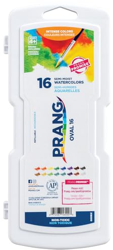 Prang Oval Pan Watercolor Paint Set, 16 Assorted Colors, 1 Count