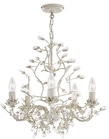 Almandite 5 Light Crystal Chandelier