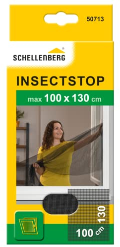 Schellenberg 50713 Mosquitera, protección anti insectos y moscas para ventanas, lavable, sin taladros, Max. 100 x 130 cm