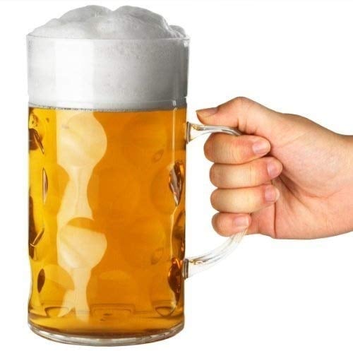 bar@drinkstuff Plastic Beer Stein 2 Pint 1ltr Beer Stein, German Stein, Plastic Beer Mug