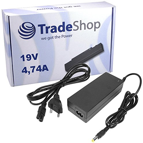Notebook Laptop Netzteil Ladegerät Ladekabel Adapter 19V 4,74A 90W Stecker 5,5mm x 2,5mm für viele Geräte von Acer, Asus, Dell, Fujitsu, HP/Compaq, MSI, Toshiba, Medion, LG