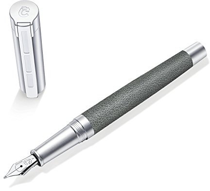 STAEDTLER Initium Corium Füllhalter, anthrazit Leder, F, Made in Germany, mit edler Geschenkverpackung, 9PC1380F