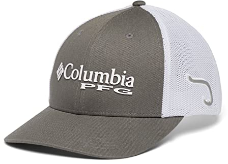 Columbia Unisex PFG Mesh-Baseballkappe, Erwachsene, Titangrau, Fischerhaken-Motiv, Größe L/XL