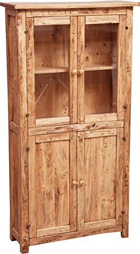 Biscottini Buffetschrank Holz massiv Made in Italy - Vitrinenschrank Vintage 130x25x68 cm - Küchenbuffet buffetschrank landhausstil - Wohnzimmer möbel