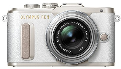 OM SYSTEM OLYMPUS PEN E-PL8 White Body with 14-42mm IIR Silver Lens