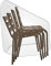 Greengeers 93814 Housse Protection de 6 Chaises Polyéthylène Gris 120 x 65 x 65 cm