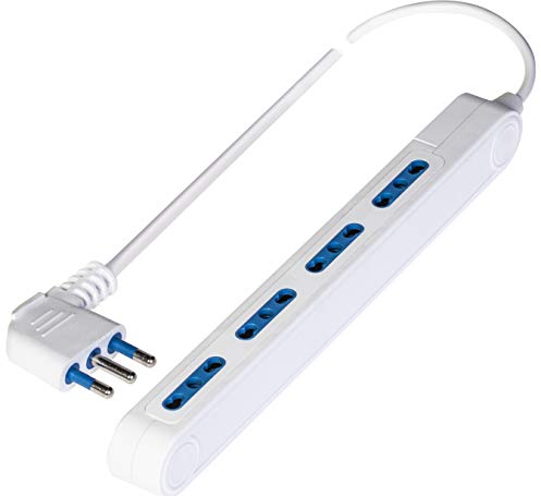 Presa Multipla SPAZIOZERO con 4 prese bivalenti 1,5 m cavo Bianca