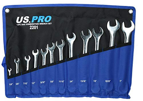 AB Tools AF Imperial SAE Combination Wrench Spanner Set 1/4 – 1” 12pc Set