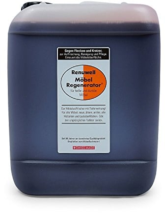 Renuwell Möbel-Regenerator, 5 Liter – Intensive Pflege und Regeneration für Holzmöbel und Oberflächen, entfernt Wasserflecken, Kratzer & Hitze-Ringe, Schweizer Qualitätsprodukt