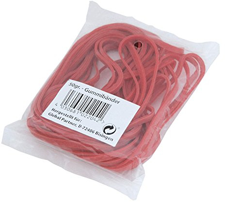 Gummibänder 50gr. rot Gummiringe Gummiband Haushaltsgummis breite und starke Ausführung
