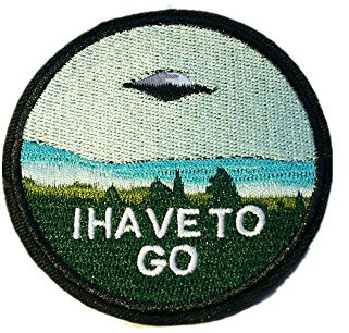 Bestickter Aufnäher, Fliegende Untertasse, UFO, zum Aufnähen oder Aufbügeln für Tasche, Hut, Kappe Jeans