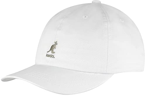 Kangol Unisex Washed Baseball Baseballkappe, Weiß (Weiß Wh), Einheitsgröße