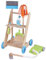 Lelin 11PC Wooden Toy Cleaning Cart Trolley with Vacuum Cleaner Pretend Play Set for Kids, Multicoloured