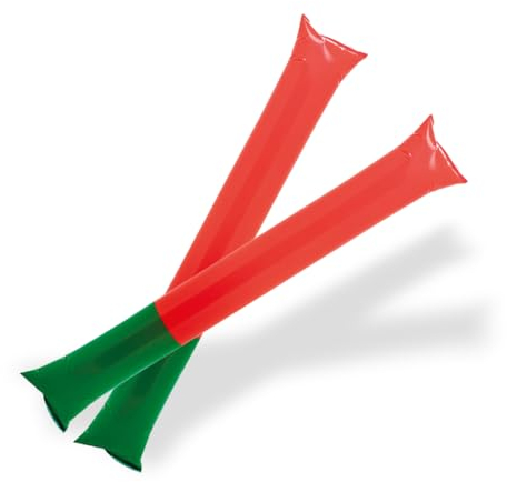 FUN FAN LINE – 5er Paar-Pack Wiederverwendbare aufblasbare Bam Bam-Sticks | Laute Klatschstöcke für Partys, Fußball und Veranstaltungen | Sport- und Partyzubehör (Portugal x5)